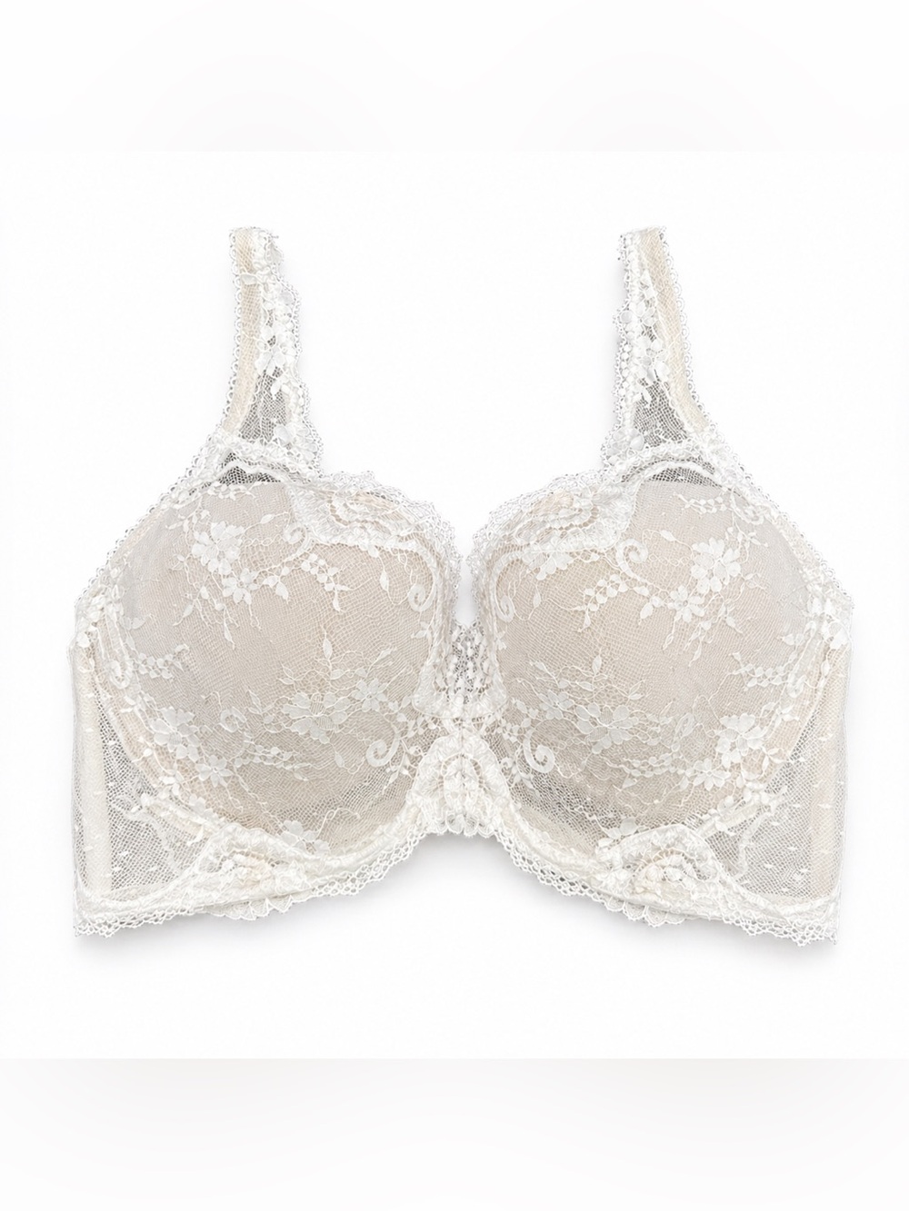 Victoria’s Secret Ivory Lace Demi Bra 36DD Lightly Lined Underwire